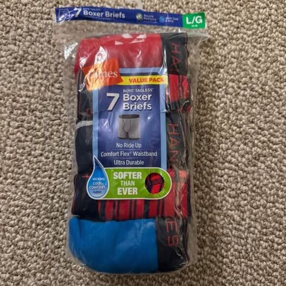Hanes Boys Tagless Boxer Briefs Large 14-16 Brand New - Picture 2 of 6